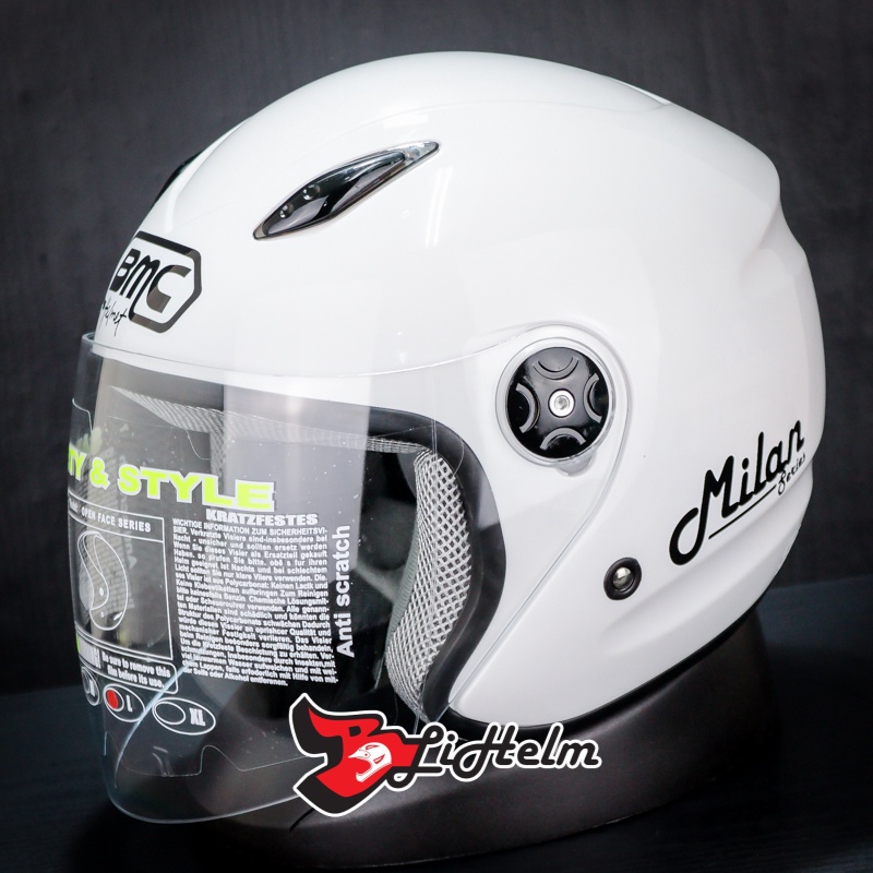 BMC HELM MILAN SOLID | WHITE GLOSSY | MILAN SINGLE VISOR