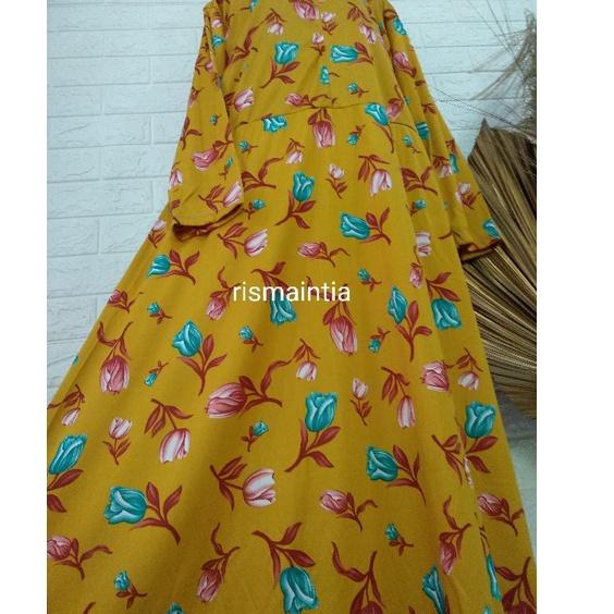 New Stock GAMIS HYGET JUMBO MOTIF BUNGA TULIP / GAMIS HYGET TERMURAH