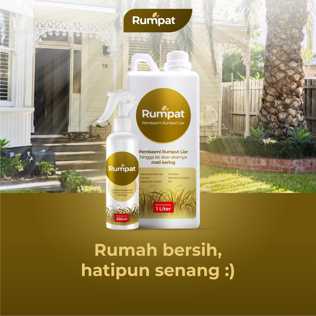 Rumpat Pembasmi Rumput Liar Sampai Akar Hingga Mati Kering Bergaransi Siap Pakai 1 Liter