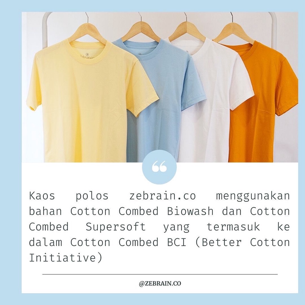 Kaos Polos Pria Wanita Cotton Combed Original Lengan Pendek Slimfit T Shirt Oblong Oneck Unisex Premium