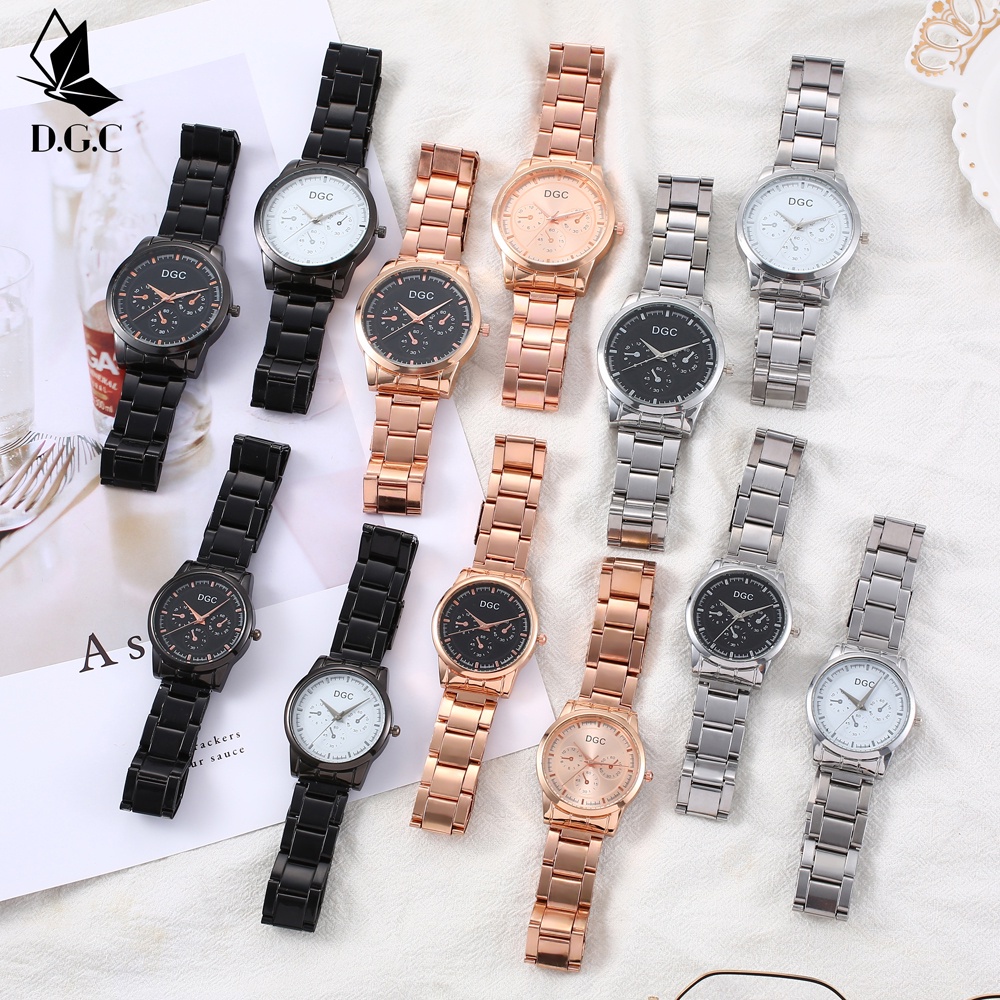 COD Jam Tangan Couple Strap Rantai Stel Wanita Terbaru  Analog Quartz Pria Wanita C99