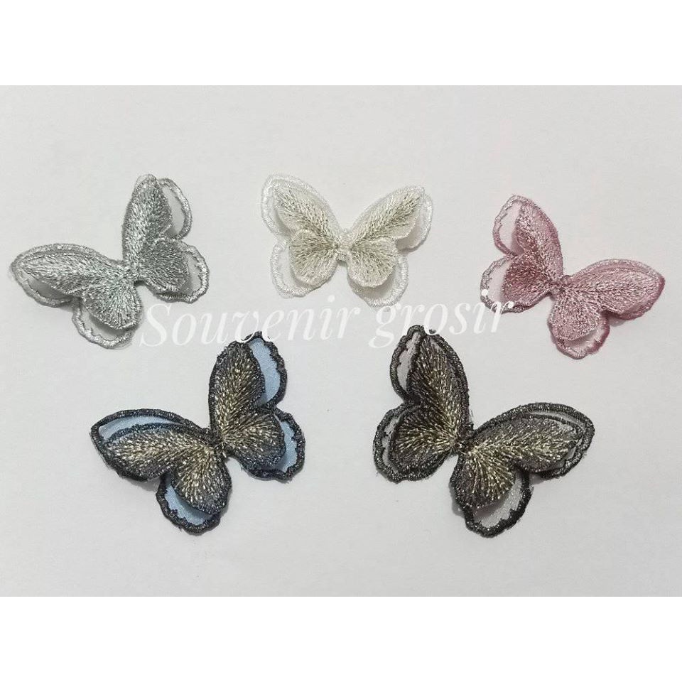 Kupu bordir 3D, / patch kupu /  bordir kupu, kupu 2layer