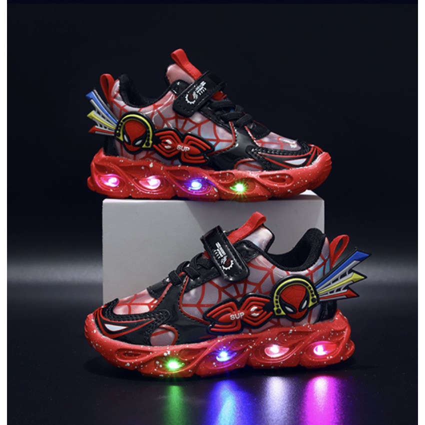 babyfit RISING SPIDER NEW sepatu sneakers anak cewek cowok sepatu lampu LED anak gs-1022