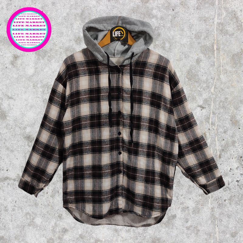 Flanel / Flannel Kemeja Hoodie Second Original UNKNOWN