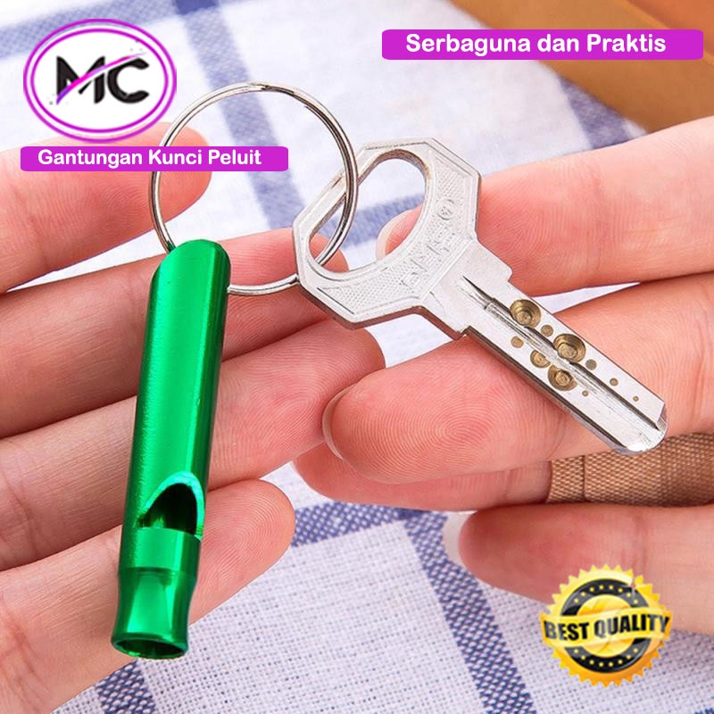 Gantungan Kunci Peluit Aluminium Emergency Survival Outdoor Sound Kit Whistle Keychain Pluit Gantung