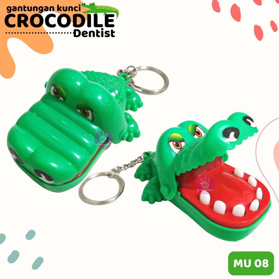 COM Mainan Gantungan Kunci Crocodile Dentist Game Mini MU08