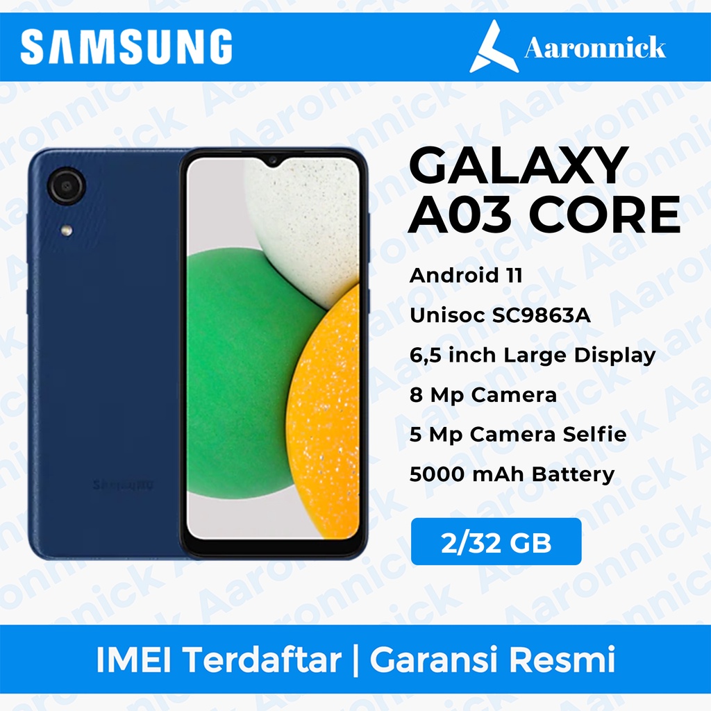 SAMSUNG A03 CORE 2/32 NEW GARANSI RESMI