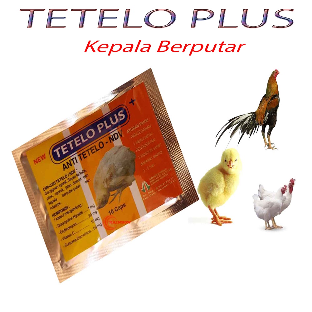TETELO PLUS - Kepala Berputar isi 10 Kapsul Obat Anti Tetelo Ndv Ayam Obat Ayam Tetelo
