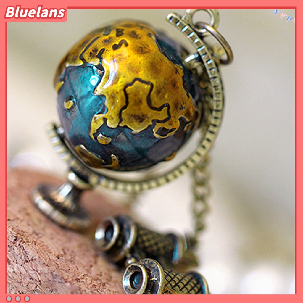 Bluelans Vintage Creative Alloy Rotatable Globe Binoculars Necklace Sweater Chain for Women