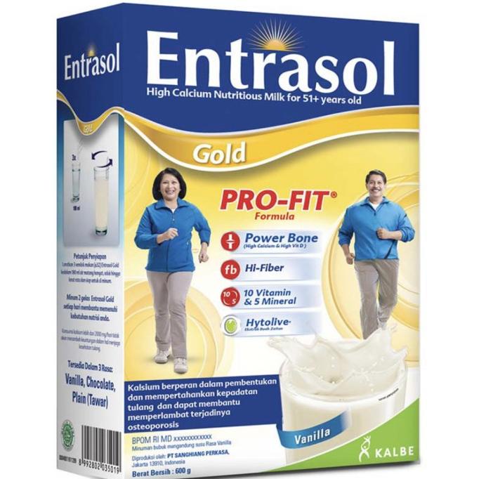 

[ COD ] Entrasol Gold 2 x 300 Gram Susu Rasa Vanila Tinggi Kalsium