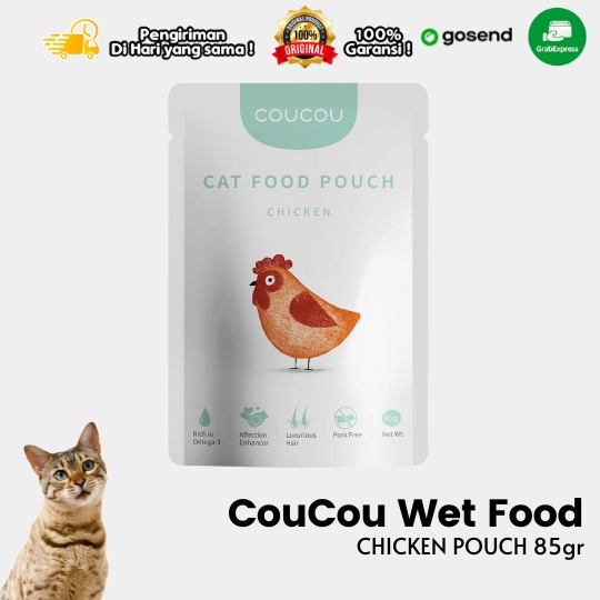 Wet Cat Food COUCOU Pouch All Life Stages Rasa CHICKEN Makanan Basah Kucing 85 gr