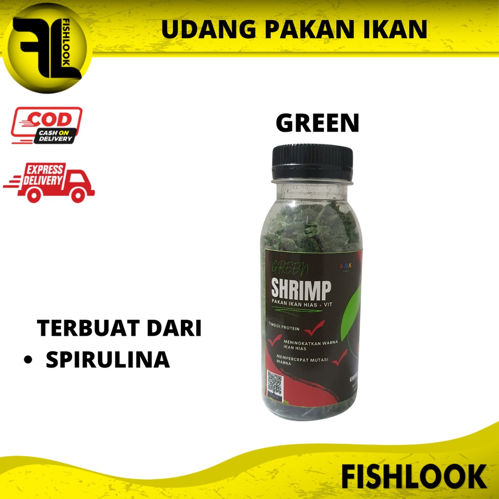 UDANG PAKAN PREDATOR PAKAN IKAN HIAS CHANNA CUPANG SHRIMP GREEN YELLOW RED