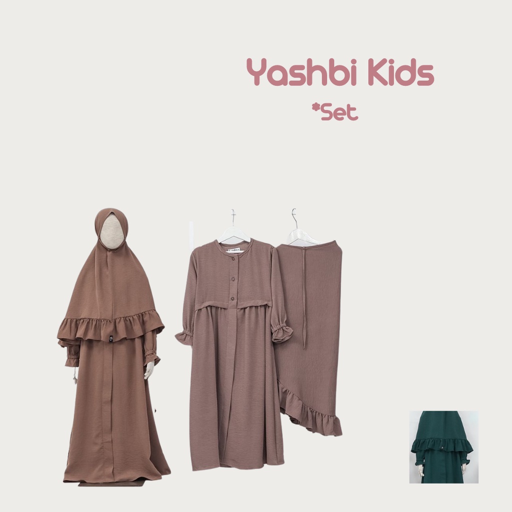 GAMIS SET ANAK POLOS YASHBI KIDS BY ZIDNI