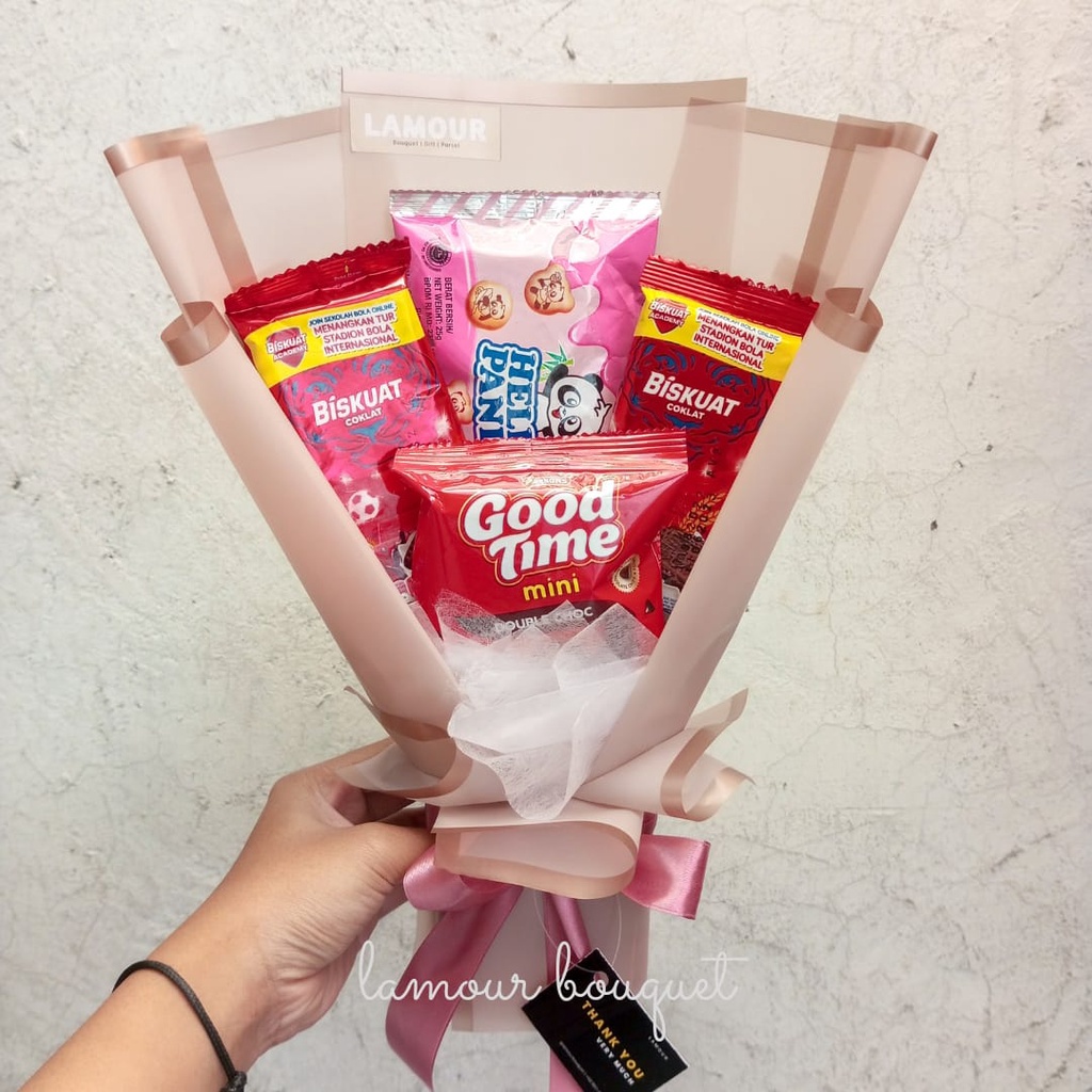 

Bouquet Snack Red | Buket Murah | Gift Buket | Size S | Bymoonshine