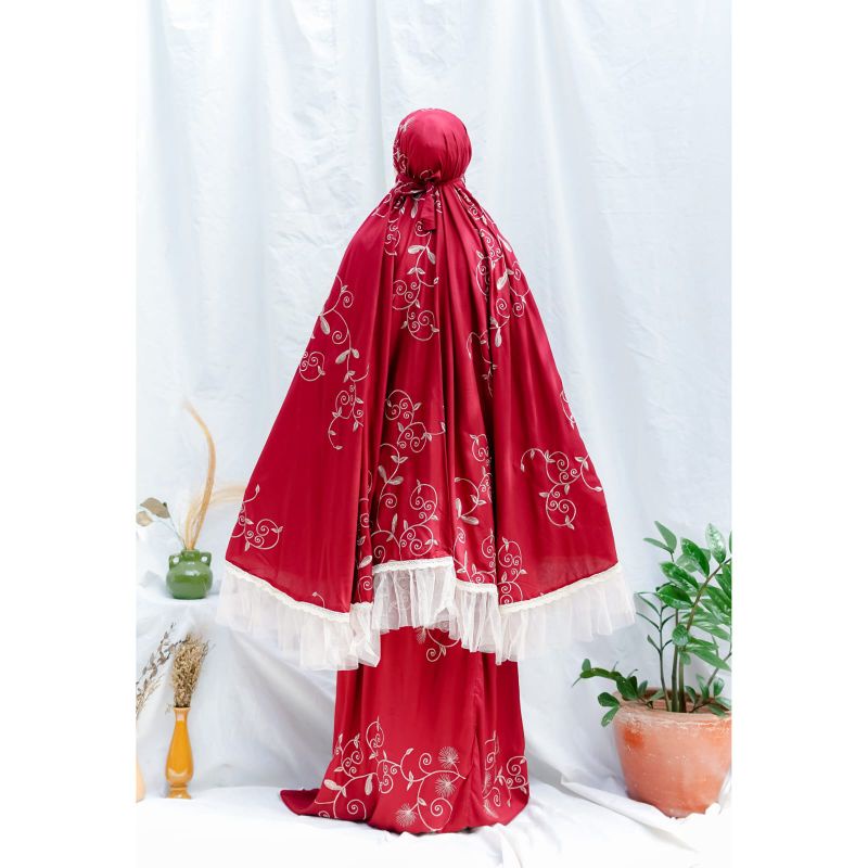 Mukena Rayon Dewasa Mukena Bordir ELENA Mukena Rayon Renda