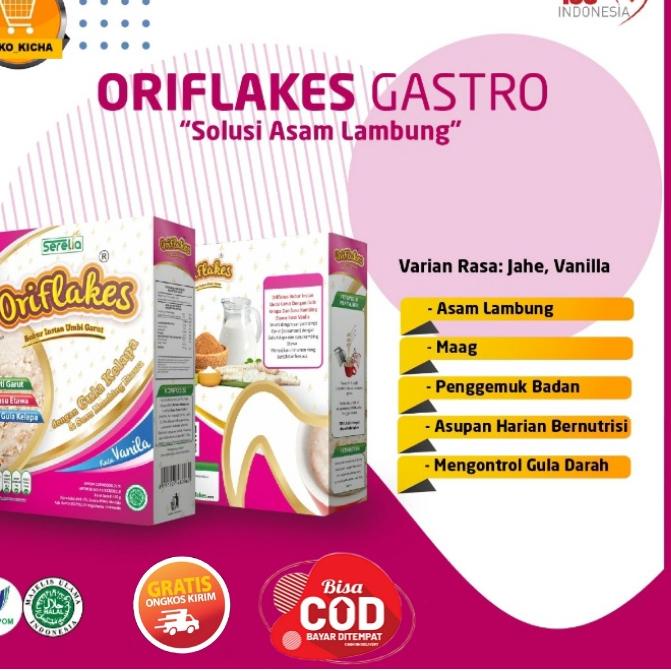 

Cuma hari ini--Oriflakes Gastro 900gram umbi garut solusi maag dan asam lambung