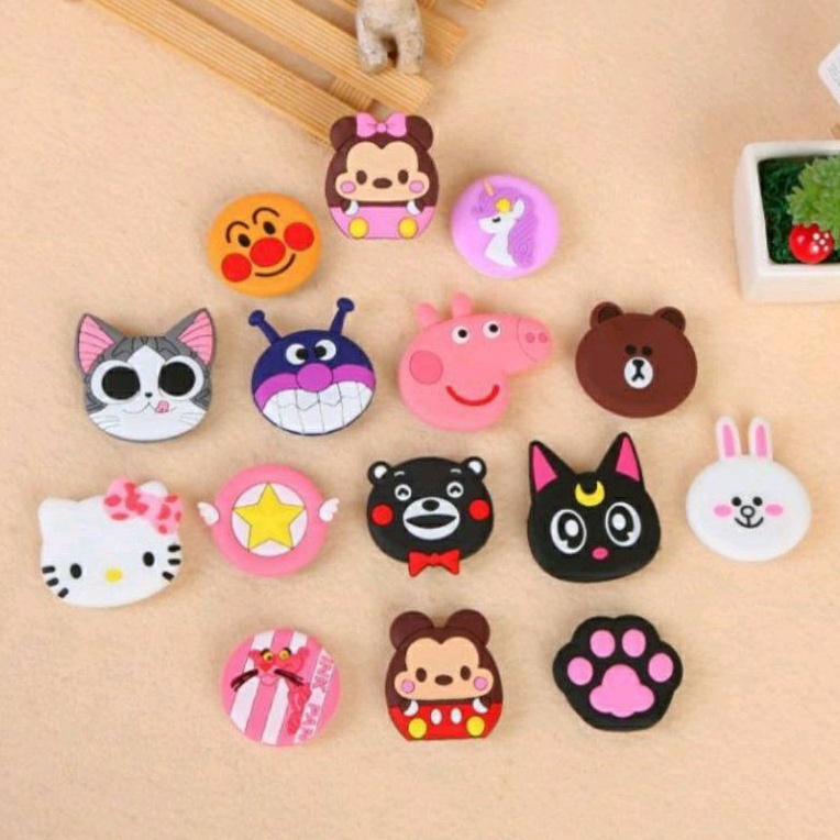 PopSocket Gambar Hand Grip Standing Phone 3D Pvc Tempelan Hp