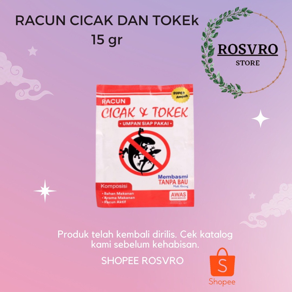 RACUN CICAK DAN TOKEK, ampuh basmi cicak dan tokek Pembunuh Cicak 15 gr