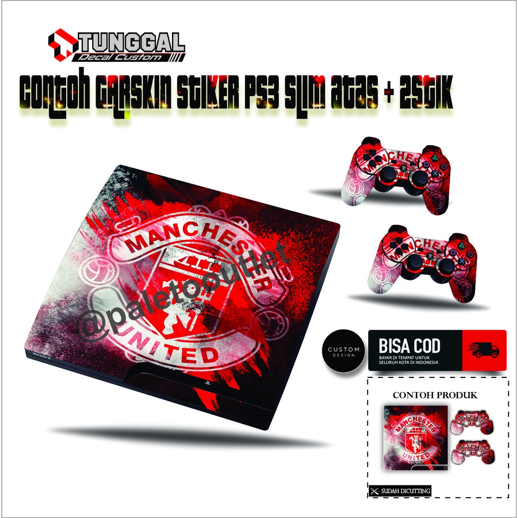 Stiker garskin untuk ps3 slim motif klub bola