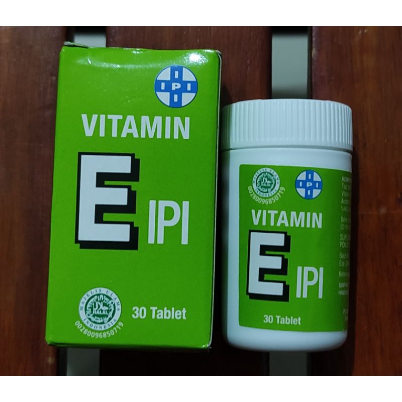 Vitamin E IPI Isi 30 Tablet / Vitamin E 50 IU / Memelihara Kesehatan Kulit / Antioksidan