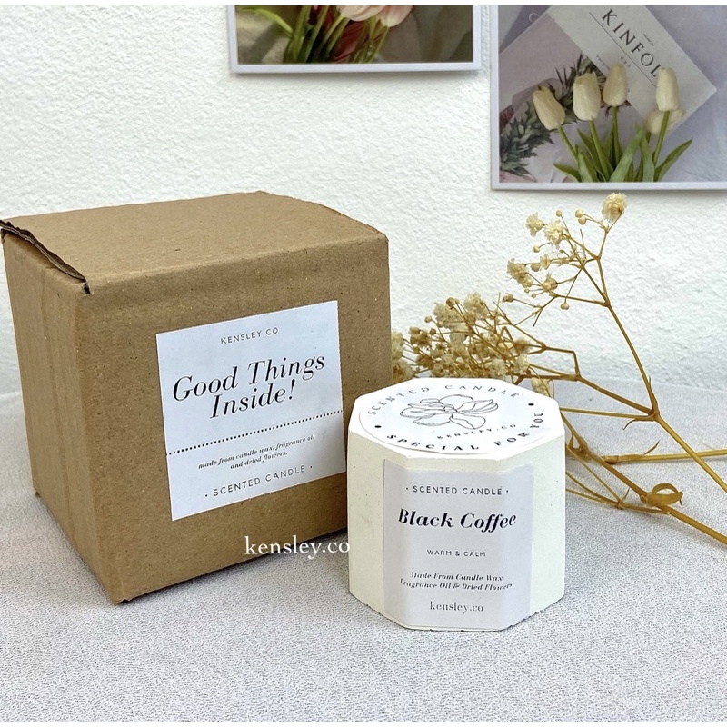 KENSLEY Scented Candle - Lilin Aromaterapi - Souvenir Lilin - Pengharum Ruangan - Lilin Aesthetic - Hampers (L02-Pot)