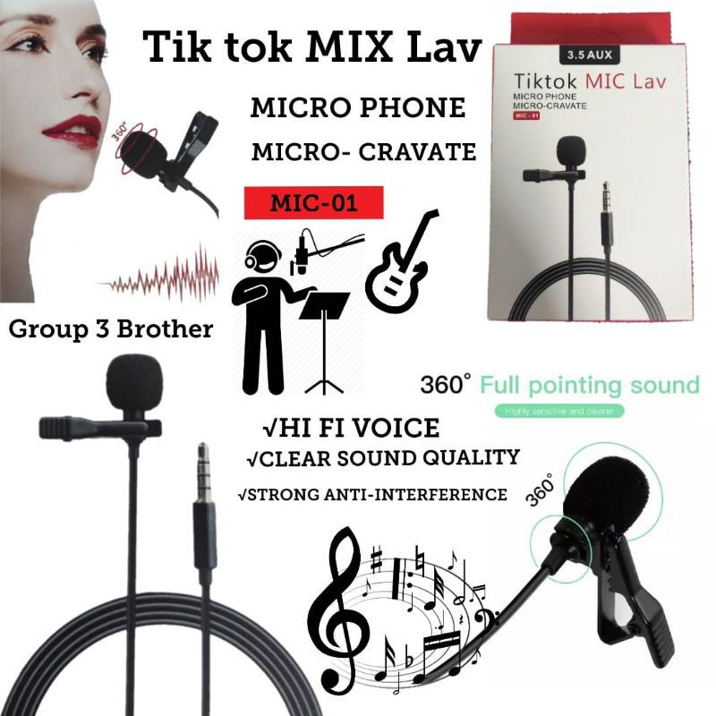 Mic Clip On Youtuber 3.5mm Microphone with Clip - Mic Jepit - Mic Clip On Tiktok