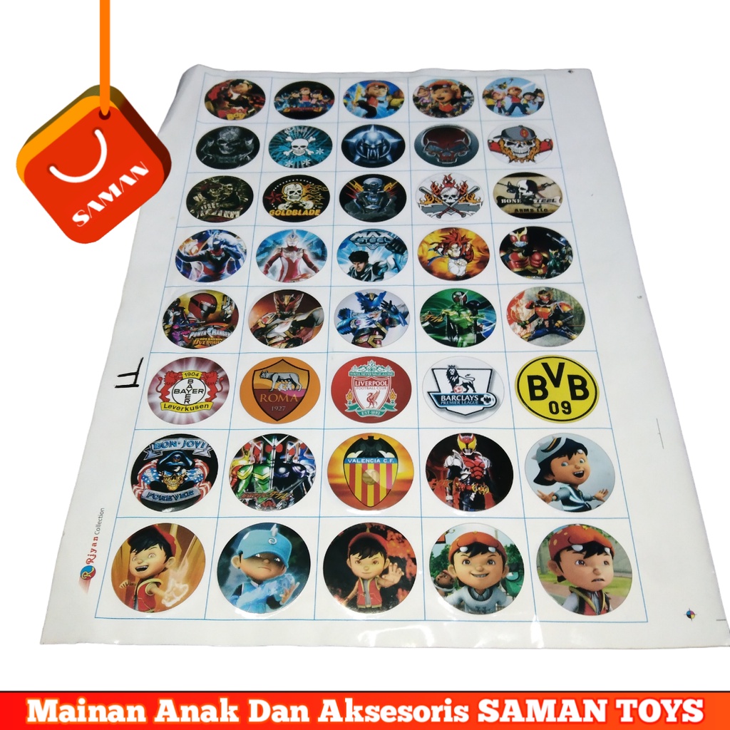 1 LEMBAR MAINAN TAZOS BESI TEBAL ISI 40 PCS, tazos besi mainan anak tradisional