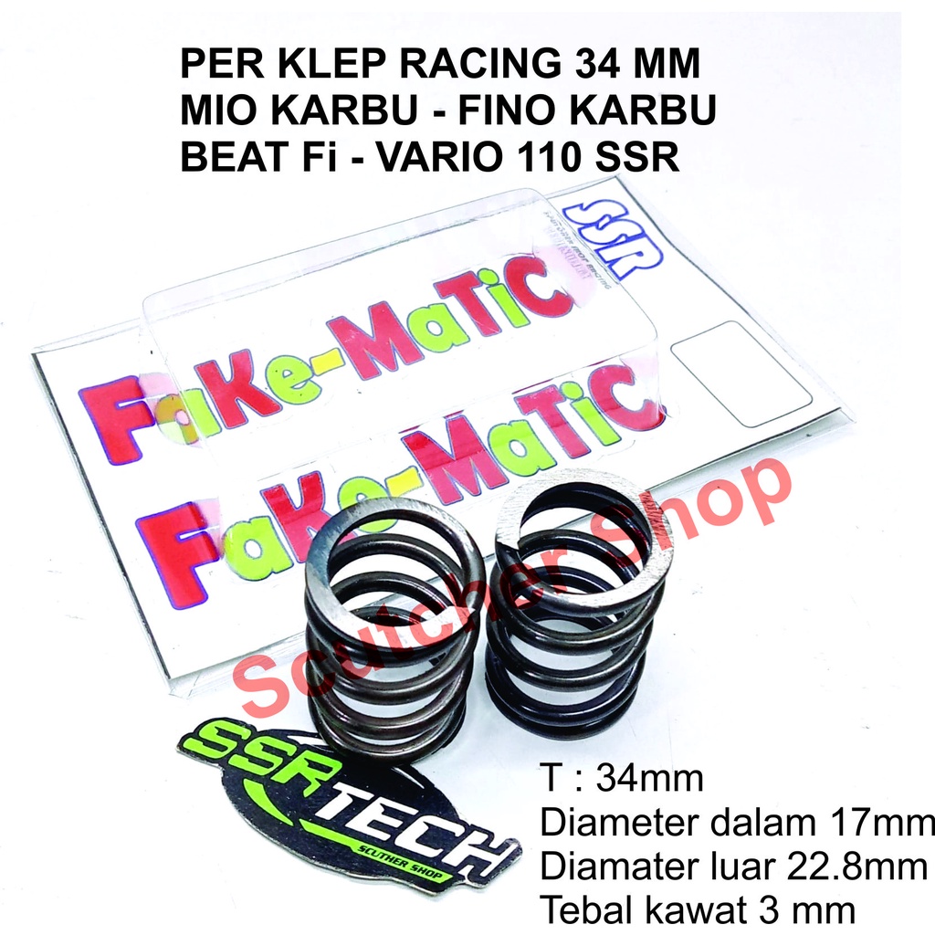 PER KLEP RACING 34 MM MIO KARBU - FINO KARBU - BEAT Fi - VARIO 110 SSR