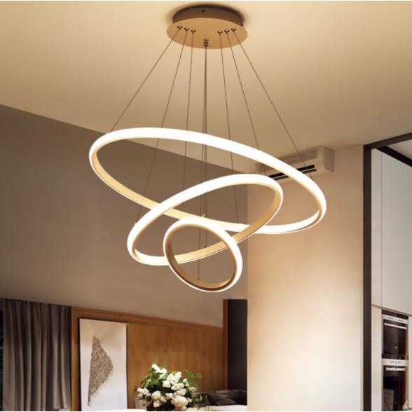 Lampu Gantung Minimalis Modern RUANG TAMU - Lampu Gantung LED 3 Ring sale