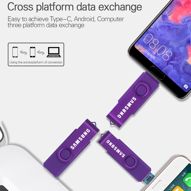 Samsung Flashdisk USB Tipe-C OTG 1TB 2TB 512GB 256GB 64GB 32GB 16GB 8GB 128GB 3 In 1