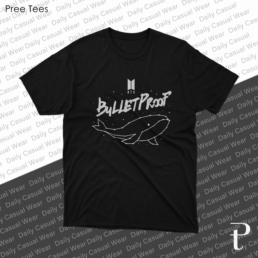 Kaos Kpop BTS Bulletproof Whale Katun Unisex