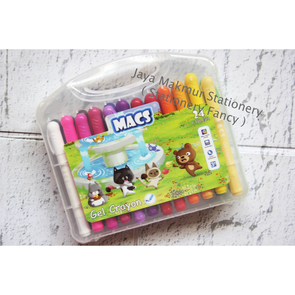 Crayon Gel Macs Set 24 Warna Washable