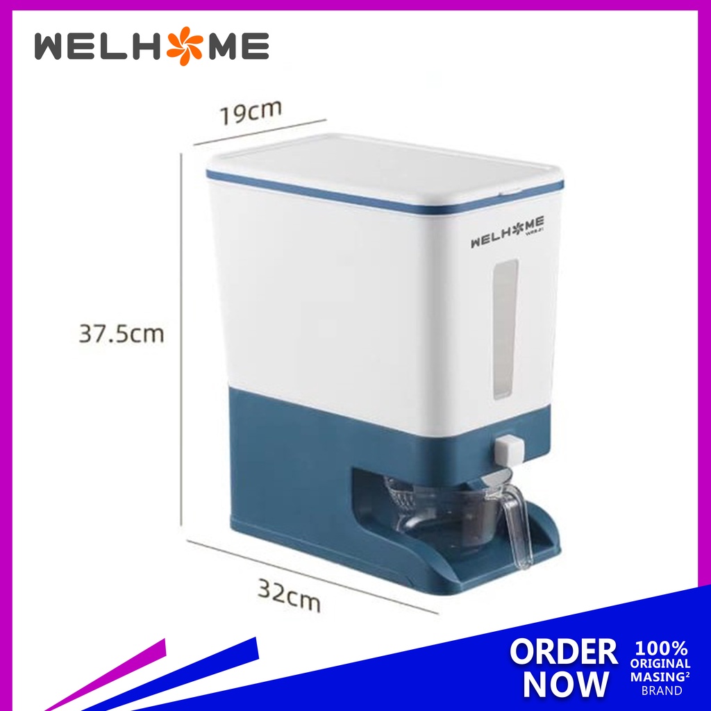 WELHOME WRB-01 Rice Storage / Penyimpanan Beras Rice Box 10 KG