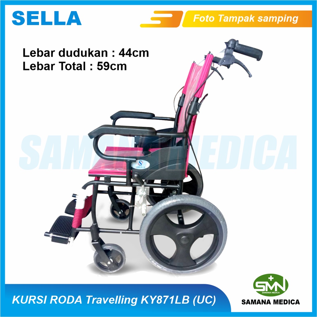 KHUSUS GOJEK dan GRAB Kursi Roda Travelling UMROH SELLA KY 871 LB Velg Racing Aluminium KY871LB (UC) Murah Promo