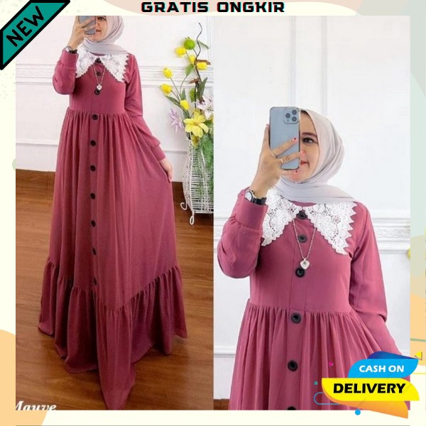 Gamis Jumbo Wanita Remaja Dewasa Import Kekinian Baju Gamis Terbaru2023 Bsju Games Lebaran Terbaru 2
