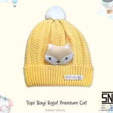 Boboko TopiBayi Rajut Premium Cat Kucing Kupluk Bayi Newborn baby Hat Tebal