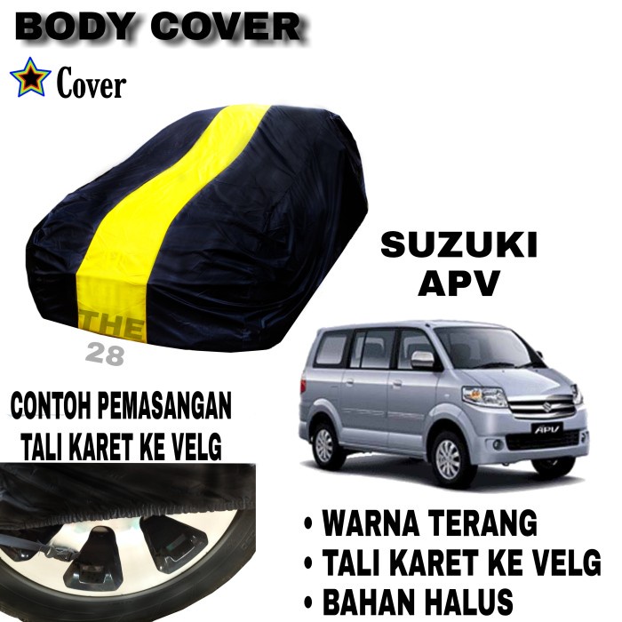 [BISA COD] Sarung Mobil Suzuki Apv List Single Kuning Body Cover Suzuki Apv / Perlengkapan Variasi M
