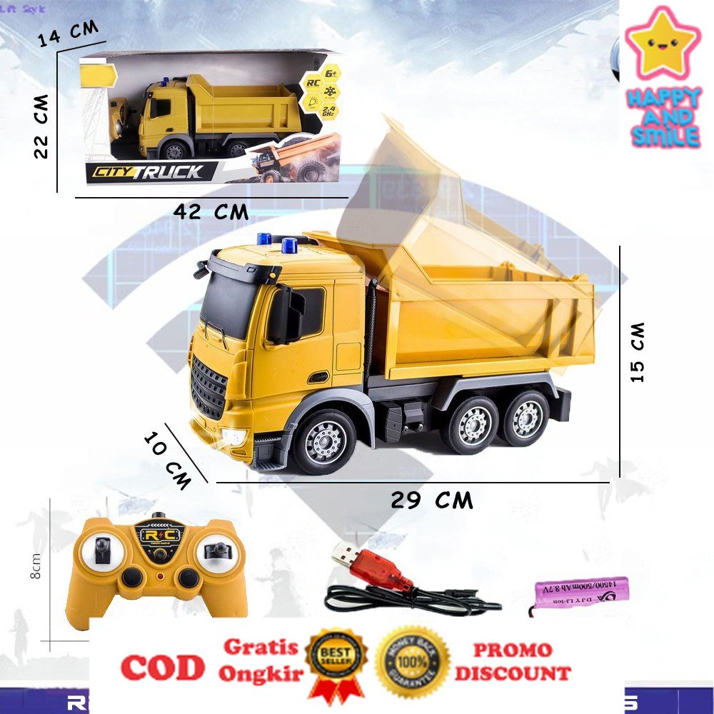 MAINAN RC Crane Fuso Dam  Dump Truk Truck Mobil Molen Semen Mobil Remote Control Remot Kontrol RADAR