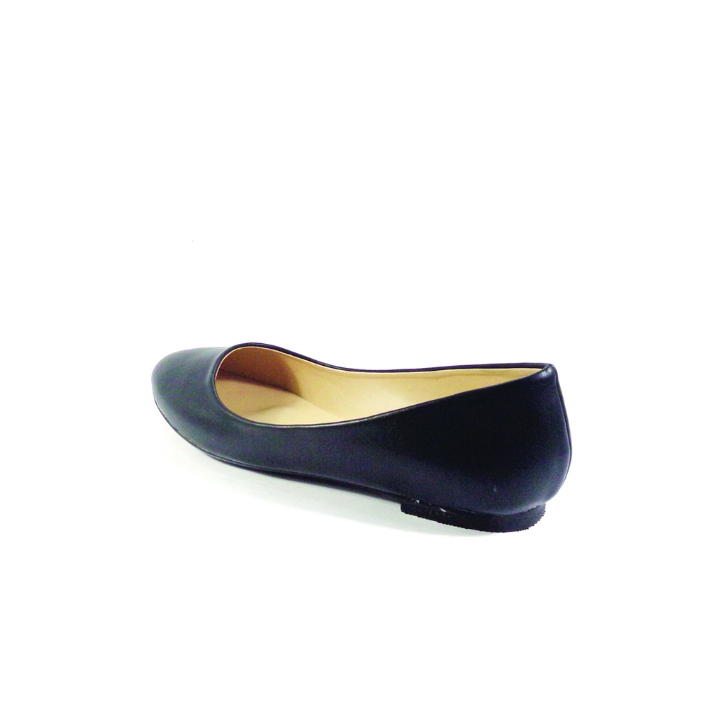 Workswell Sepatu Flat Wanita Basic Ujung Bulat Kode 138 Hitam Doff