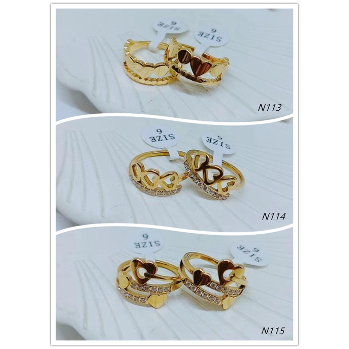 Cincin Titanium Permata Perhiasan Fashion N113-115