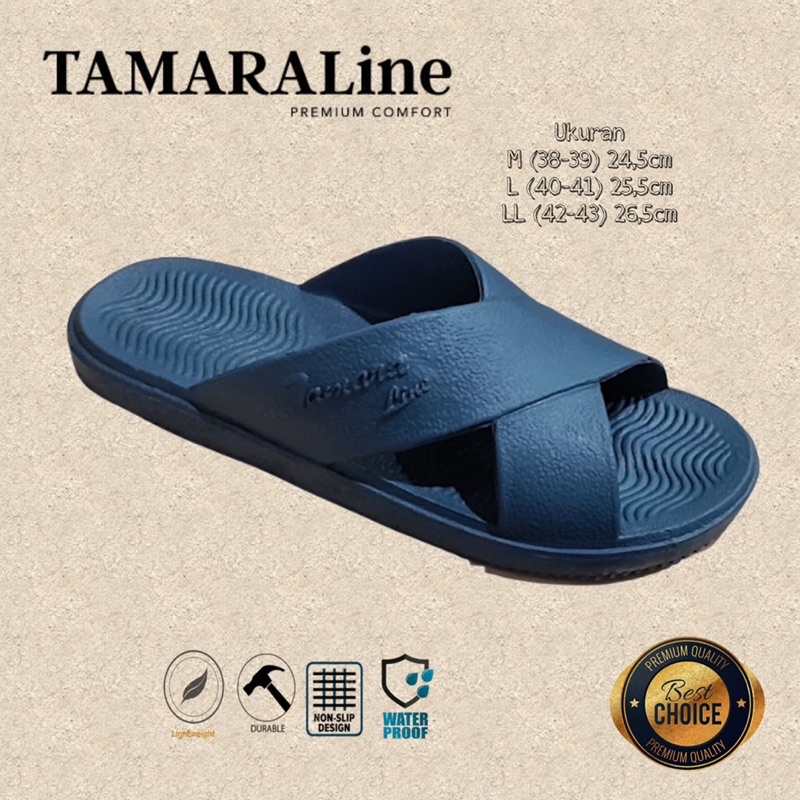 Sandal Selop Slide Slip on Karet Pria Dewasa / Remaja - TAMARALINE 227 / Bahan Premium Lentur Empuk Ringan Kuat Anti Slip Anti Air / Model Sandal Casual Santai Rumah Hotel Outdoor Kamar Mandi Murah Original