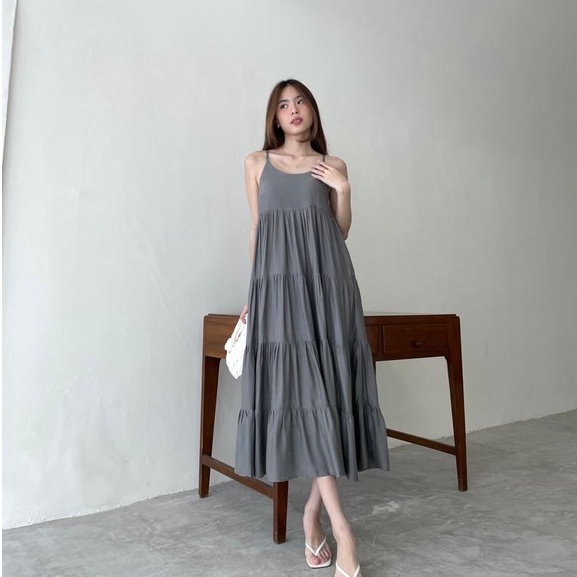 Gianna Midi Dress | Summer Dress Premium Wanita | Dress Rayon Susun Murah Berkualitas