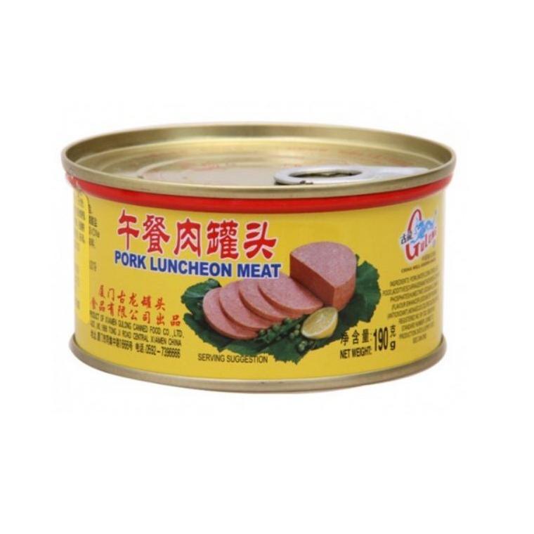 

Terbaik GuLong Pork Luncheon Meat Ham Daging Babi Kaleng 190 gram 