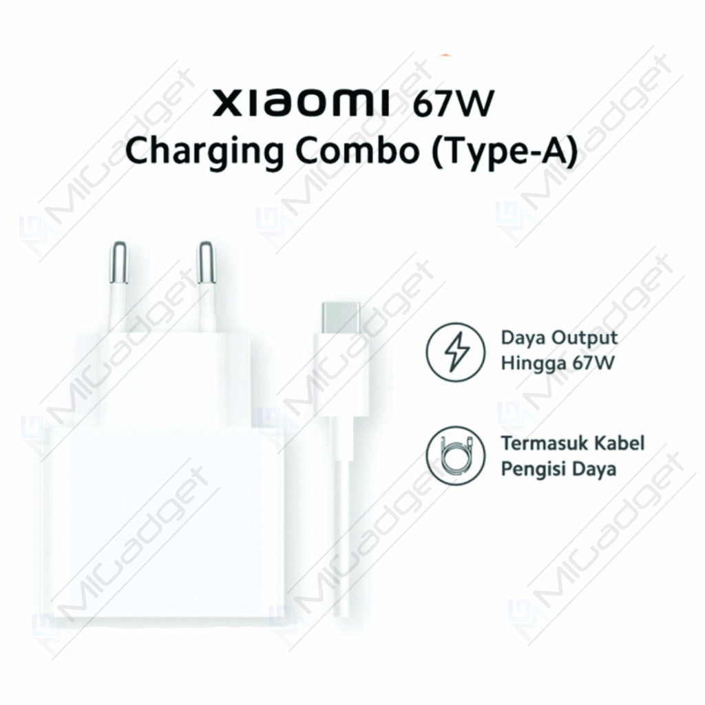 Kabel Wall Charger Xiaomi Adaptor Cable 67W Watt Cas Ori Garansi Resmi