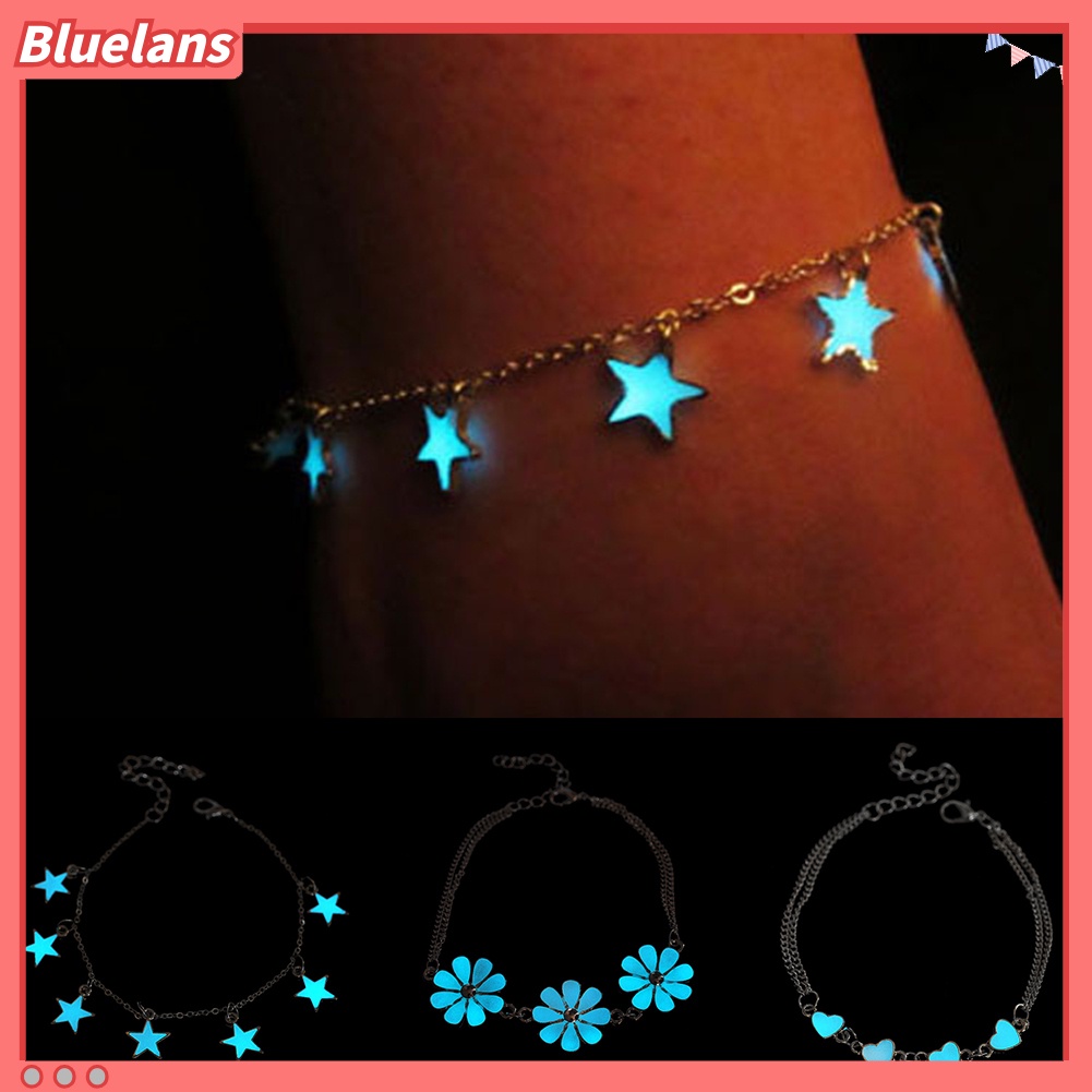Bluelans Little Star Heart Flower Glow in the Dark Ankle Bracelet Anklet Women Jewelry