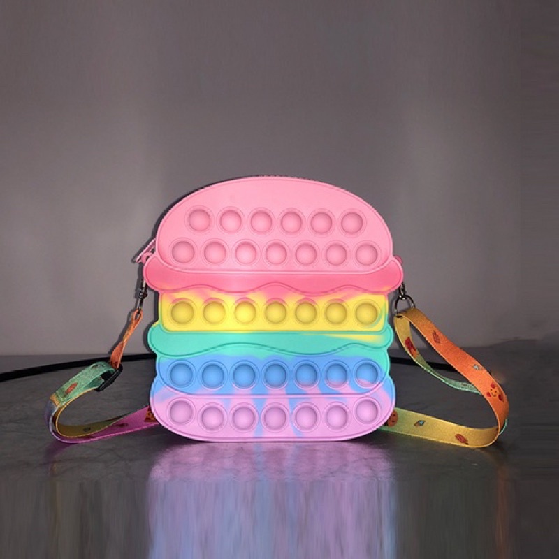 Tas Selempang Hamburger Rainbow Toy BEST QUALITY