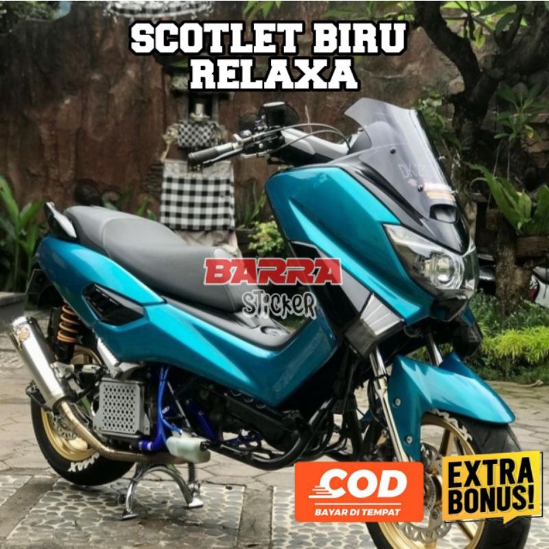 Sticker Scotlet Motor Warna Light Blue Scotlite Motor Biru Relaxa Skotlet Biru Muda Metalik