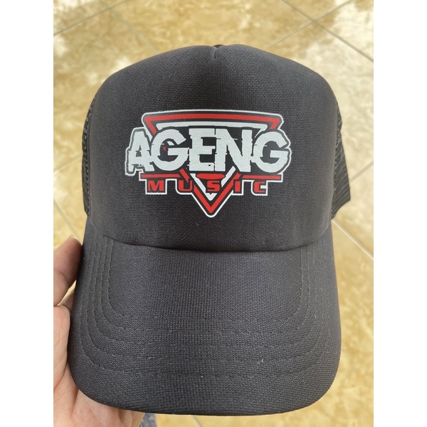 Topi Ageng Music Snapback Topin Pria Jaring Hitam