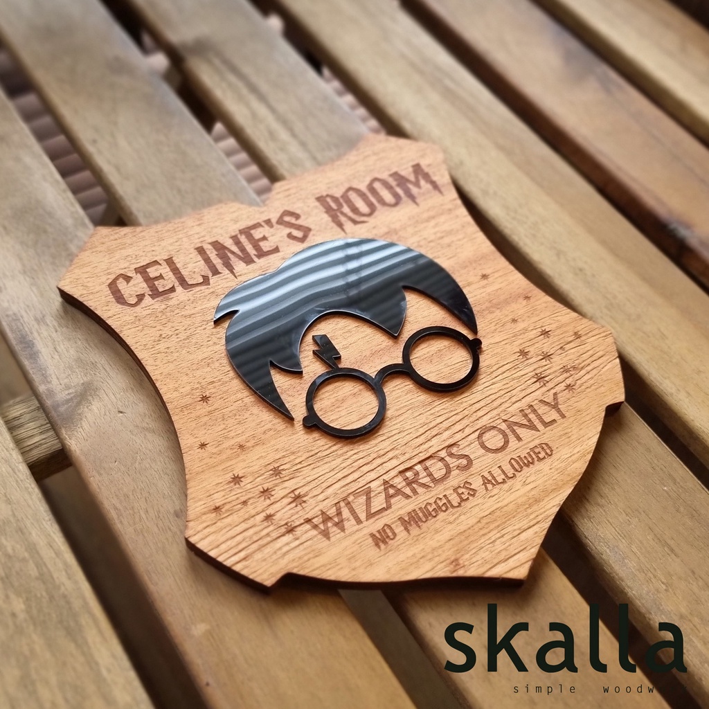 Papan Nama Kamar Anak Kayu wooden Door sign dekorasi gantungan pintu estetik