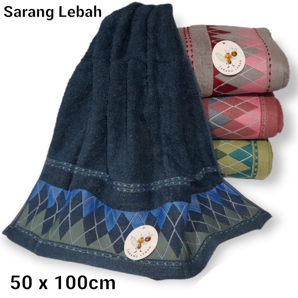 JH Handuk Sarang Lebah Motif Katun uk 50x100 / Handuk Tanggung Tebal Lembut Paling Murah